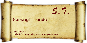 Surányi Tünde névjegykártya